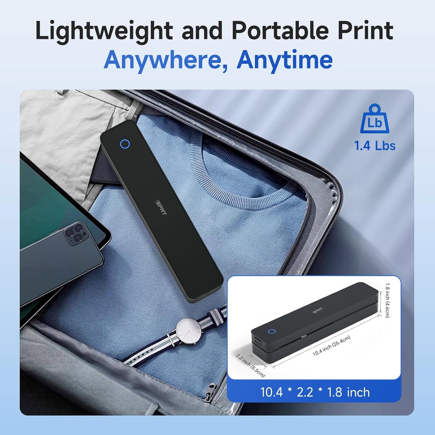 300DPI Bluetooth Thermal Printer Support for 8.5"x11"