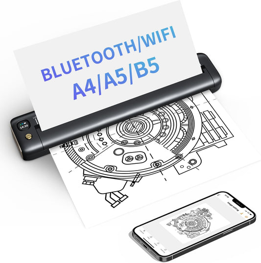 Portable Printers Wireless for Travel, WiFi & Bluetooth Mobile Printer